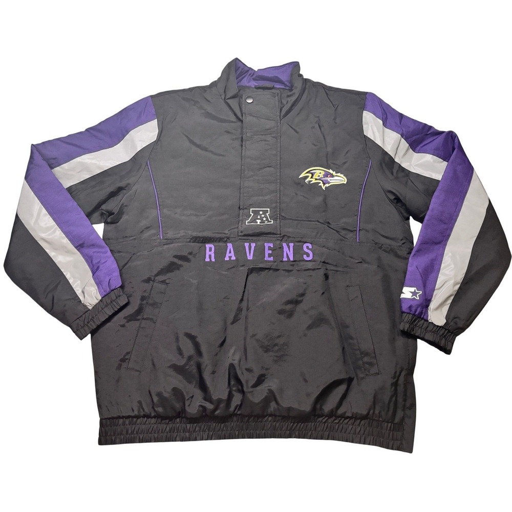 Starter Baltimore‎ Ravens Thursday Night Gridiron Half-Zip Jacket Mens XL NWT